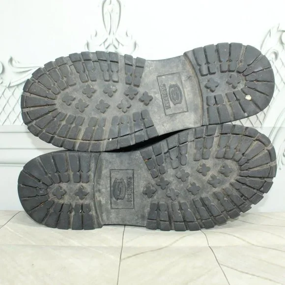 Skechers Black Leather Slip-on Round Toe Buckled Casual Shoes Size 7.5 - Picture 9 of 9